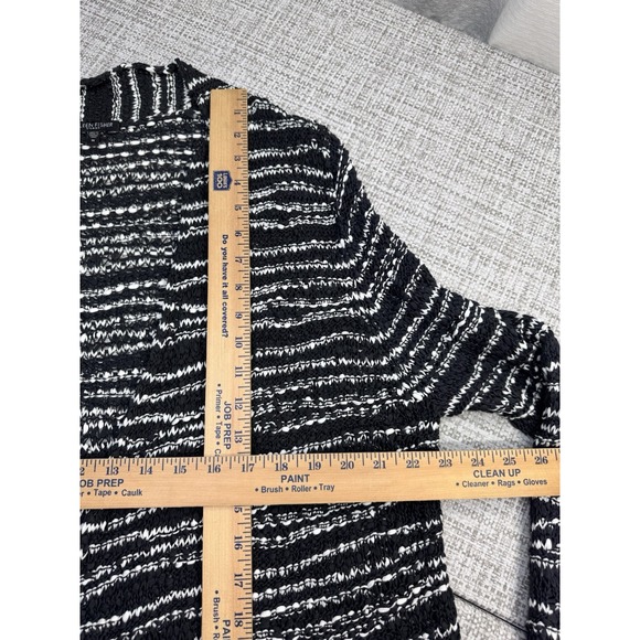 Eileen Fisher 100% Cotton Knit Cardigan Sweater Black White‎ Textured Size 1x - Picture 8 of 14